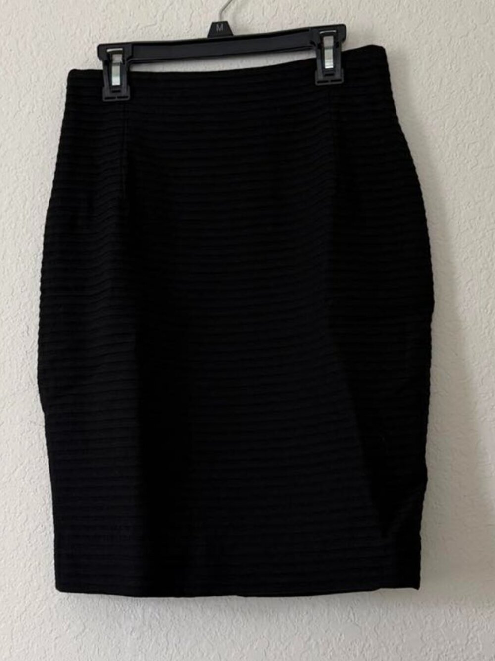 Randy Kemper Black Wool Lined Straight Pencil Skirt, Size 8